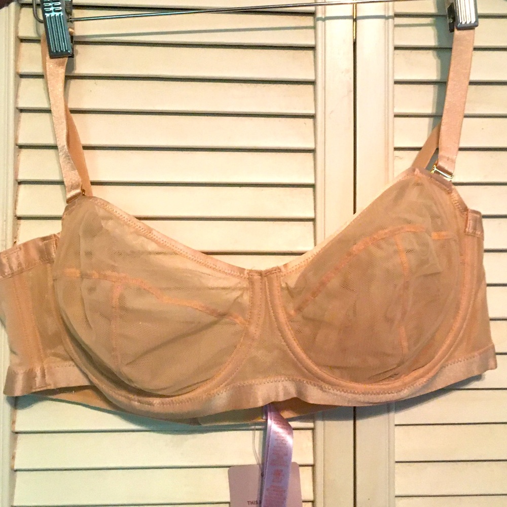 Savage X Fenty Mesh Strapless Bra Nude 38DD NEW
